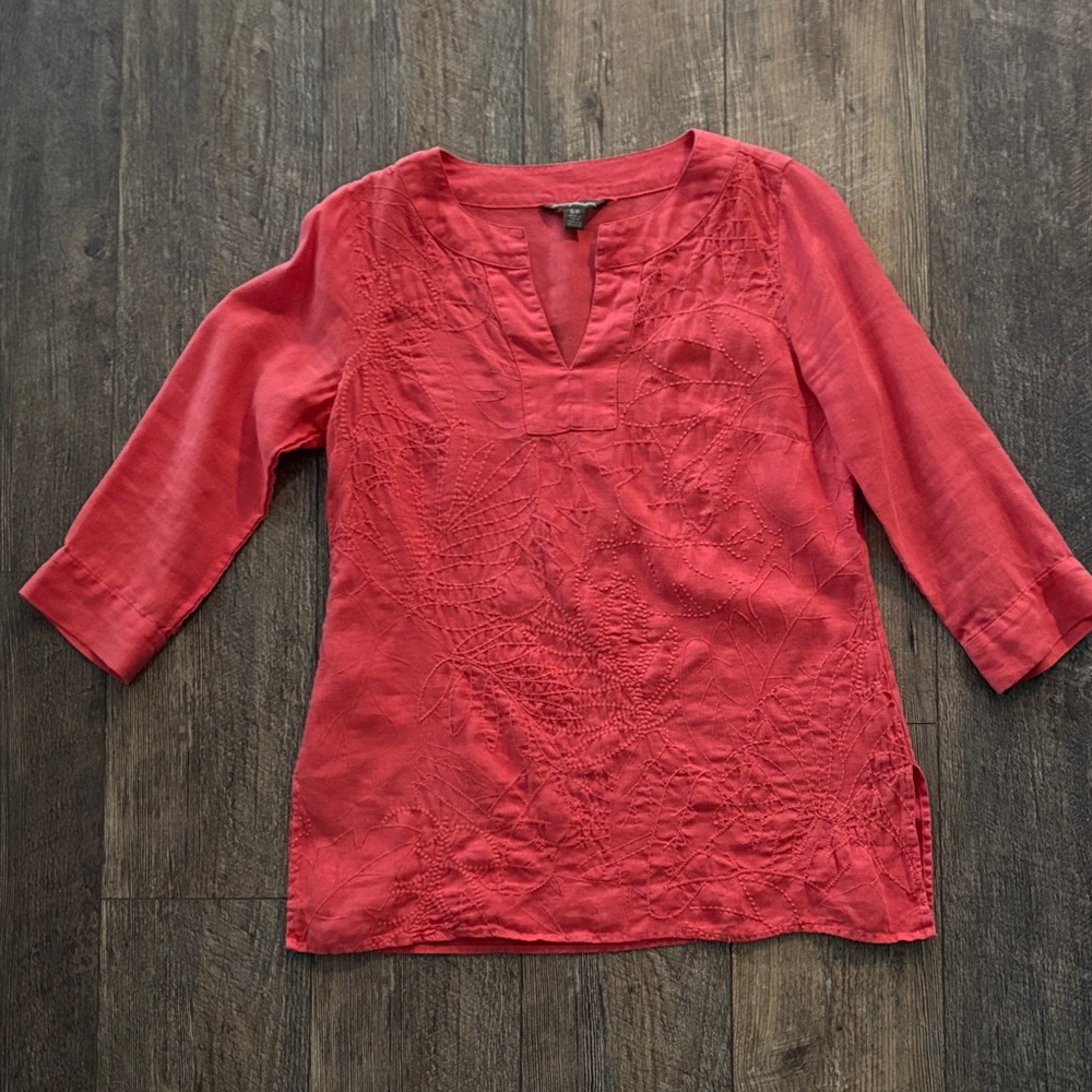 Women's Tommy Bahama EUC Coral Linen Tunic